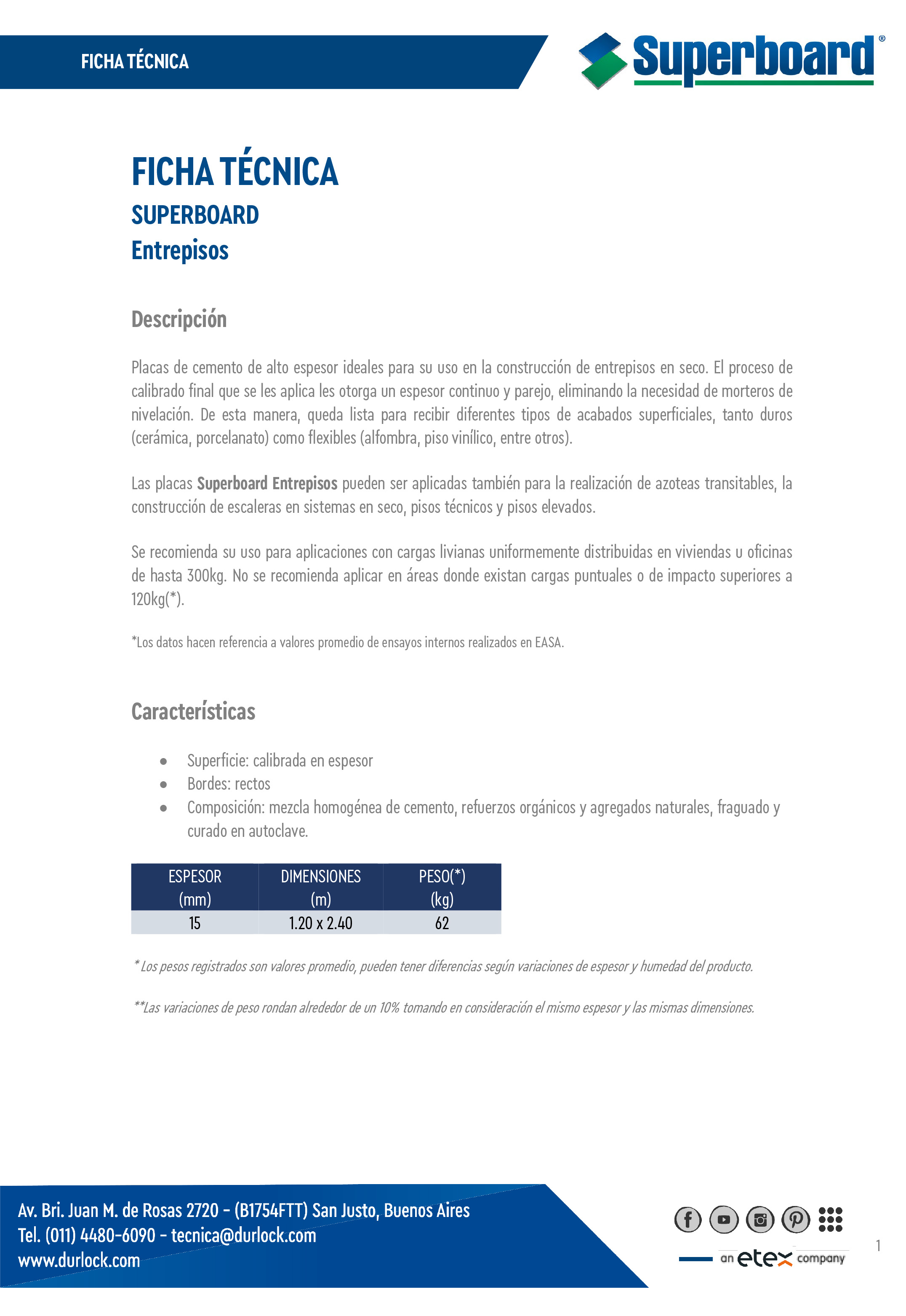 Ficha Técnica Superboard Entrepisos