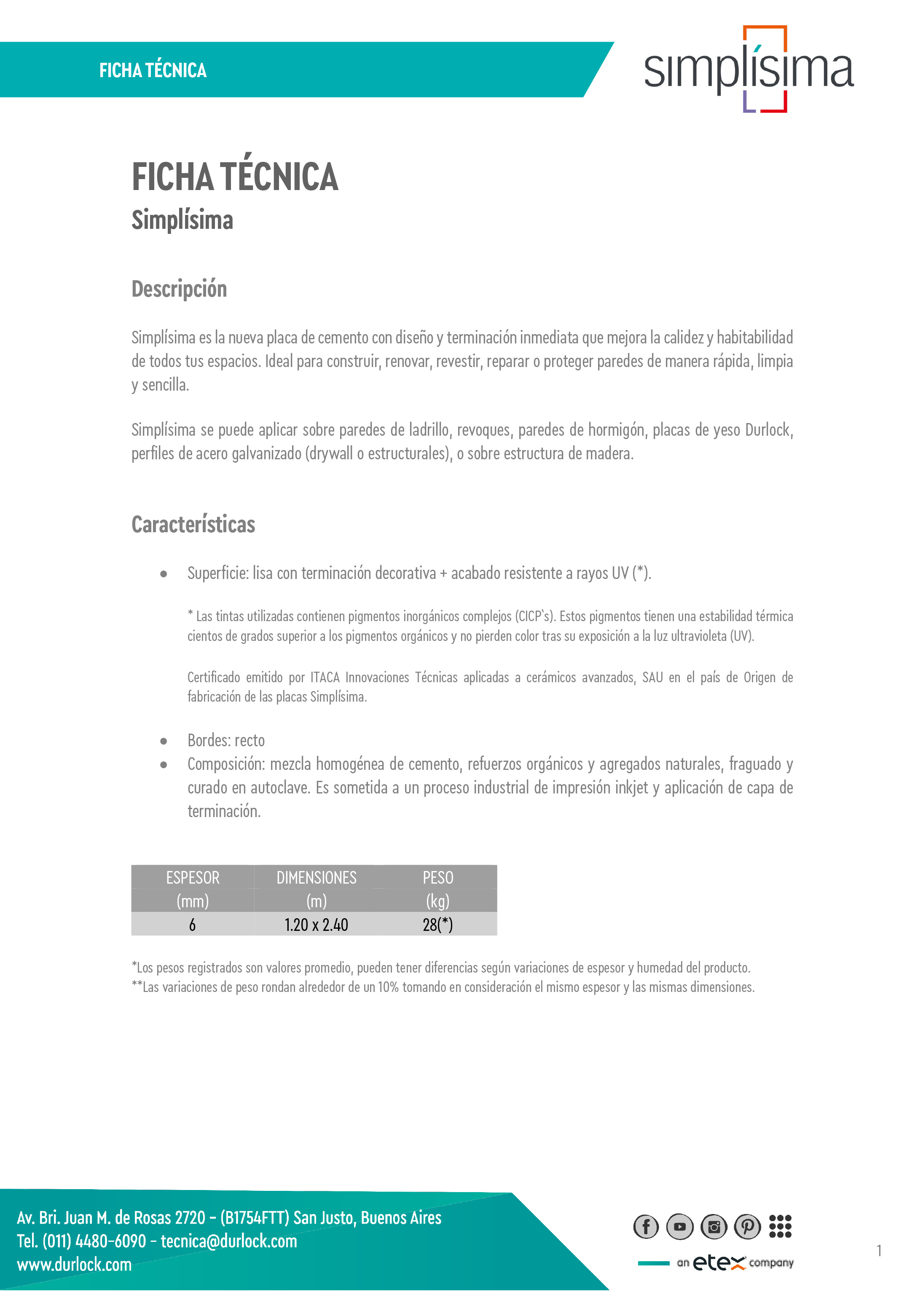 Ficha Técnica Simplísima