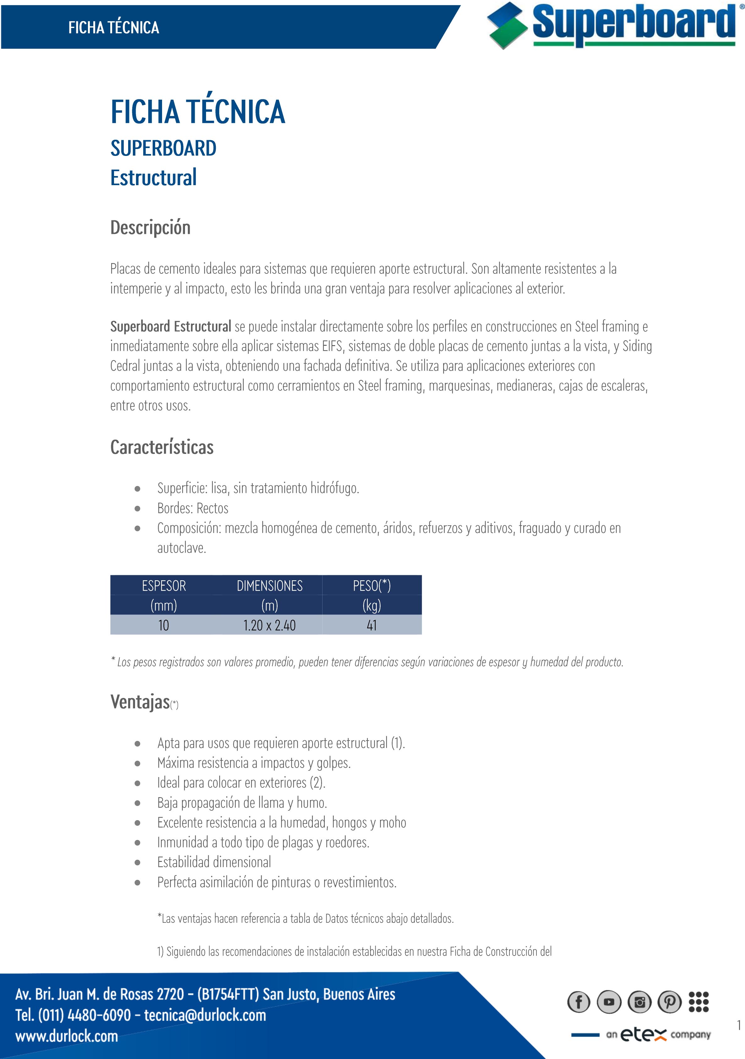Ficha Técnica Superboard Estructural